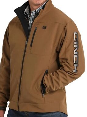Cinch Men's Logo Sleeve Bonded Jacket in brown 🆕